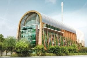Artist's impression of Veolia's proposed EfW plant in Leeds